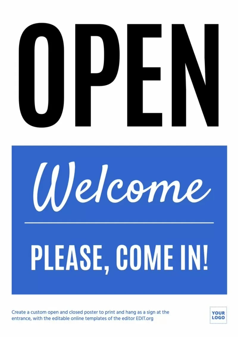 Customizable Open / Closed Signs To Print for Free Printable Custom Signs