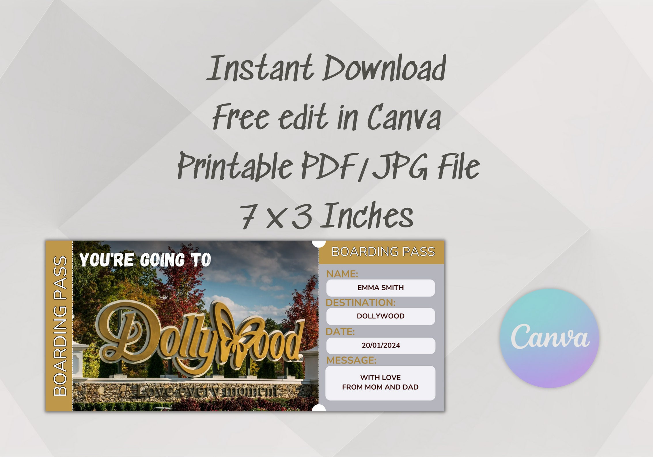 Customizable Surprise Ticket Template For Dollywood,Printable pertaining to Free Printable Dollywood Coupons