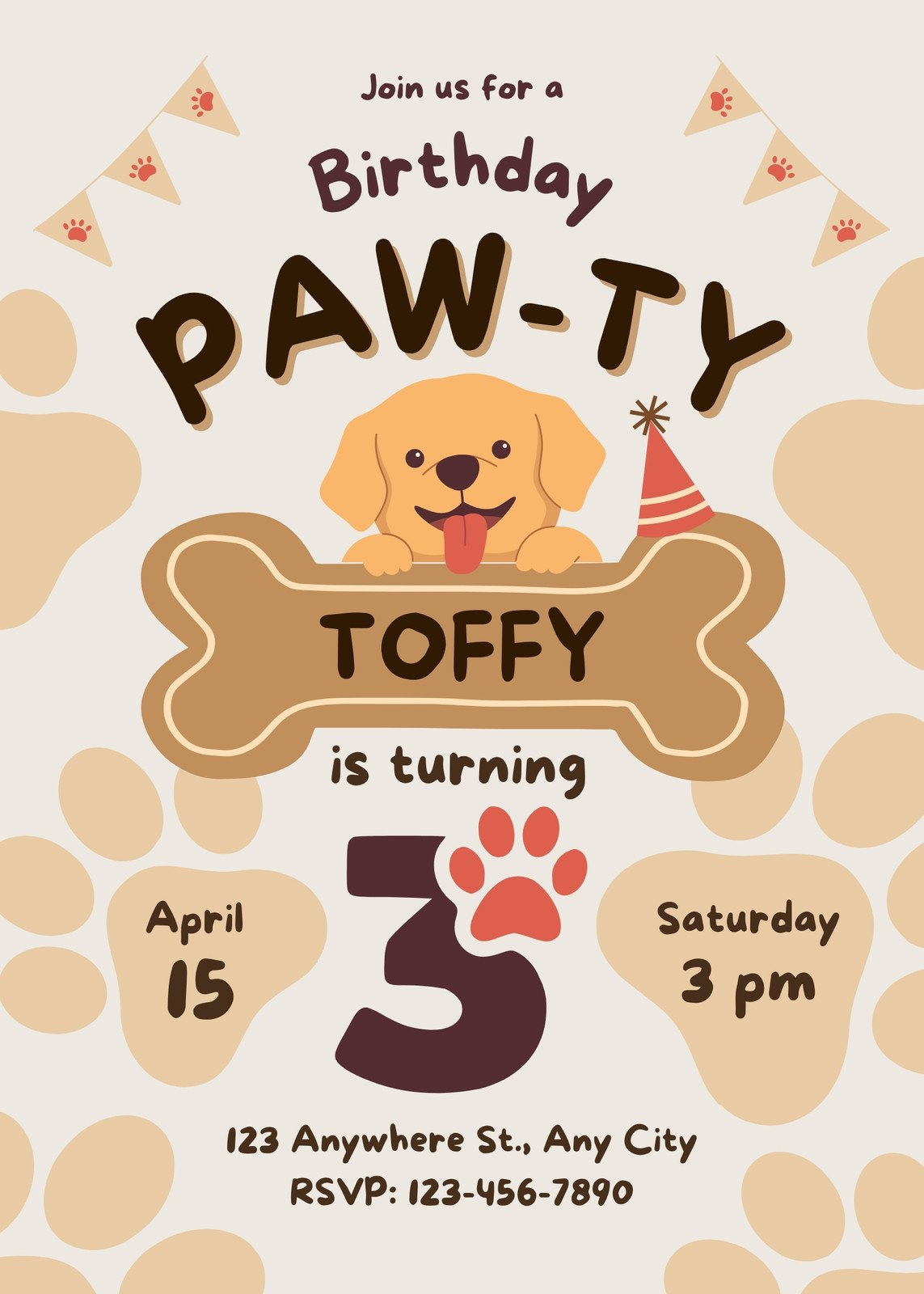 Customize 153+ Dog Birthday Invitation Templates Online - Canva pertaining to Dog Birthday Invitations Free Printable