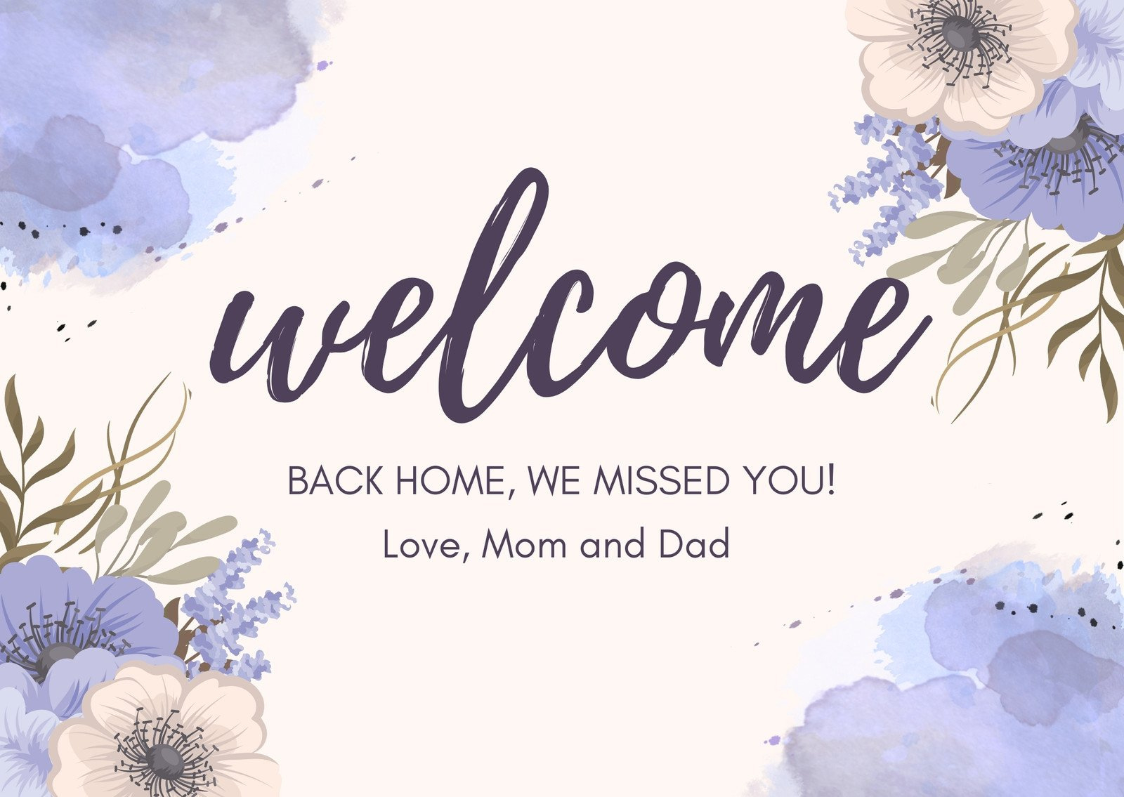 Customize 1,605+ Welcome Cards Templates Online - Canva intended for Welcome Home Cards Free Printable