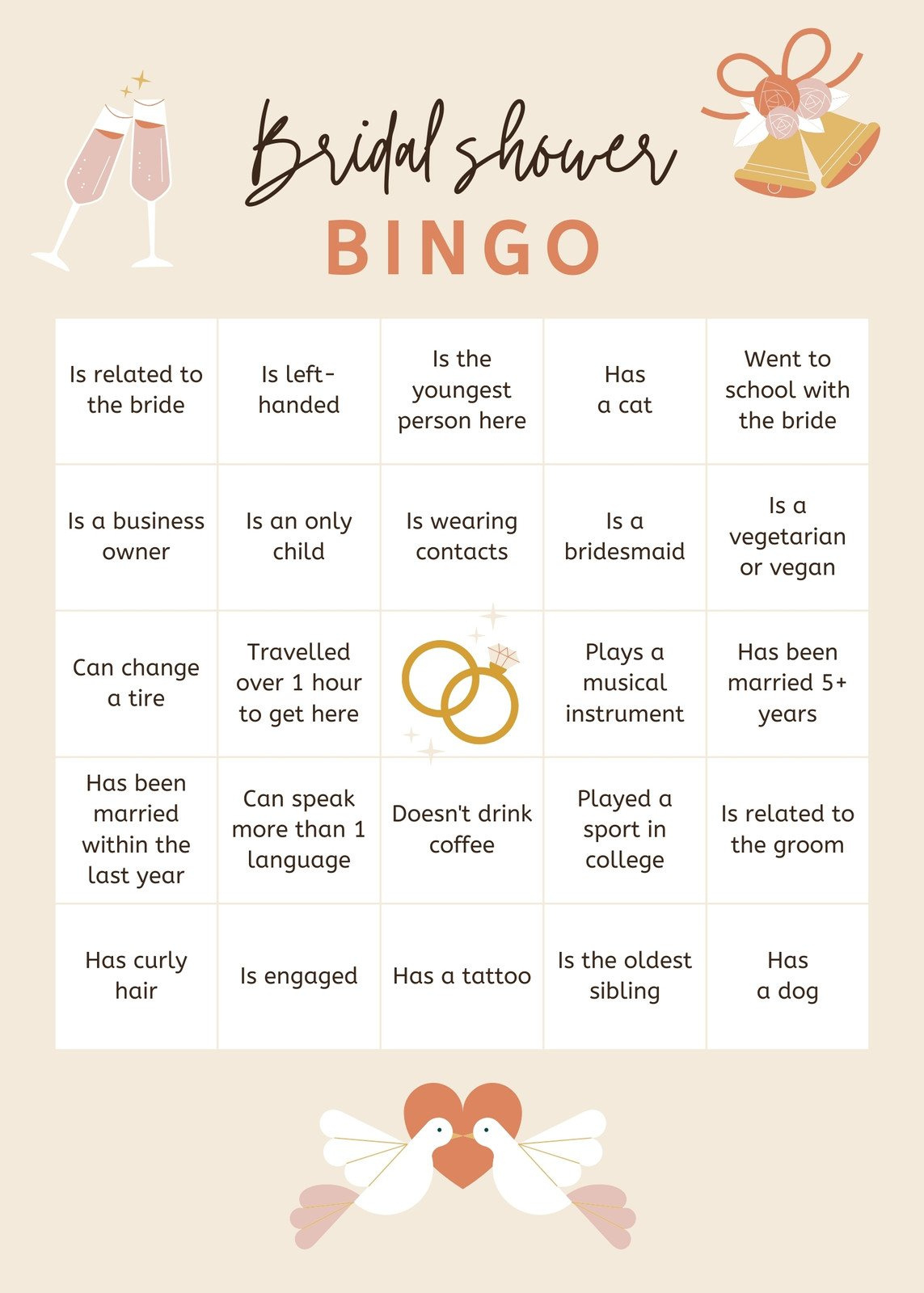 Customize 44+ Bridal Shower Bingo Card Templates Online - Canva with regard to Free Printable Bridal Shower Bingo