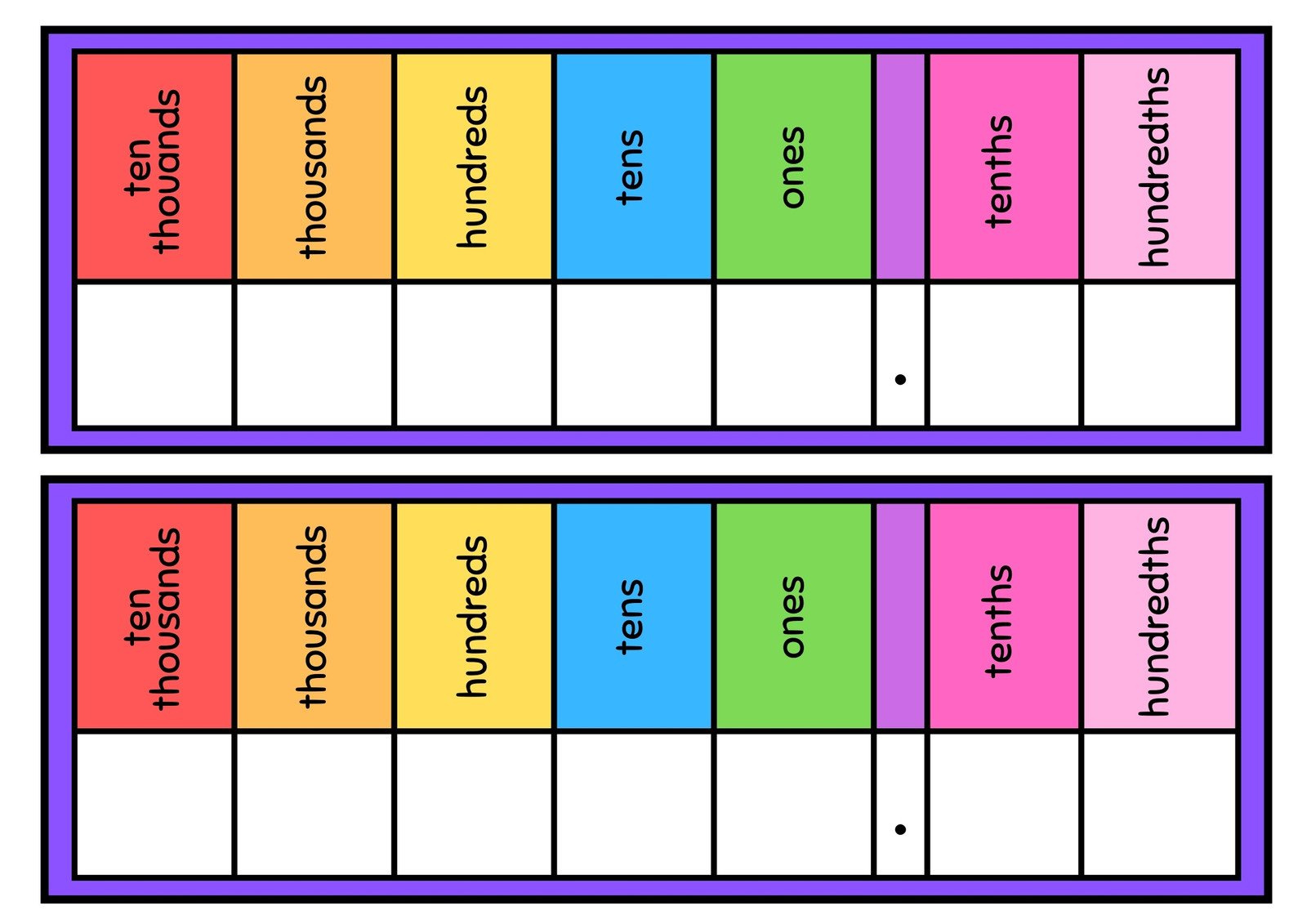 Customize 83+ Place Value Worksheets Templates Online - Canva with Free Printable Place Value Chart In Spanish