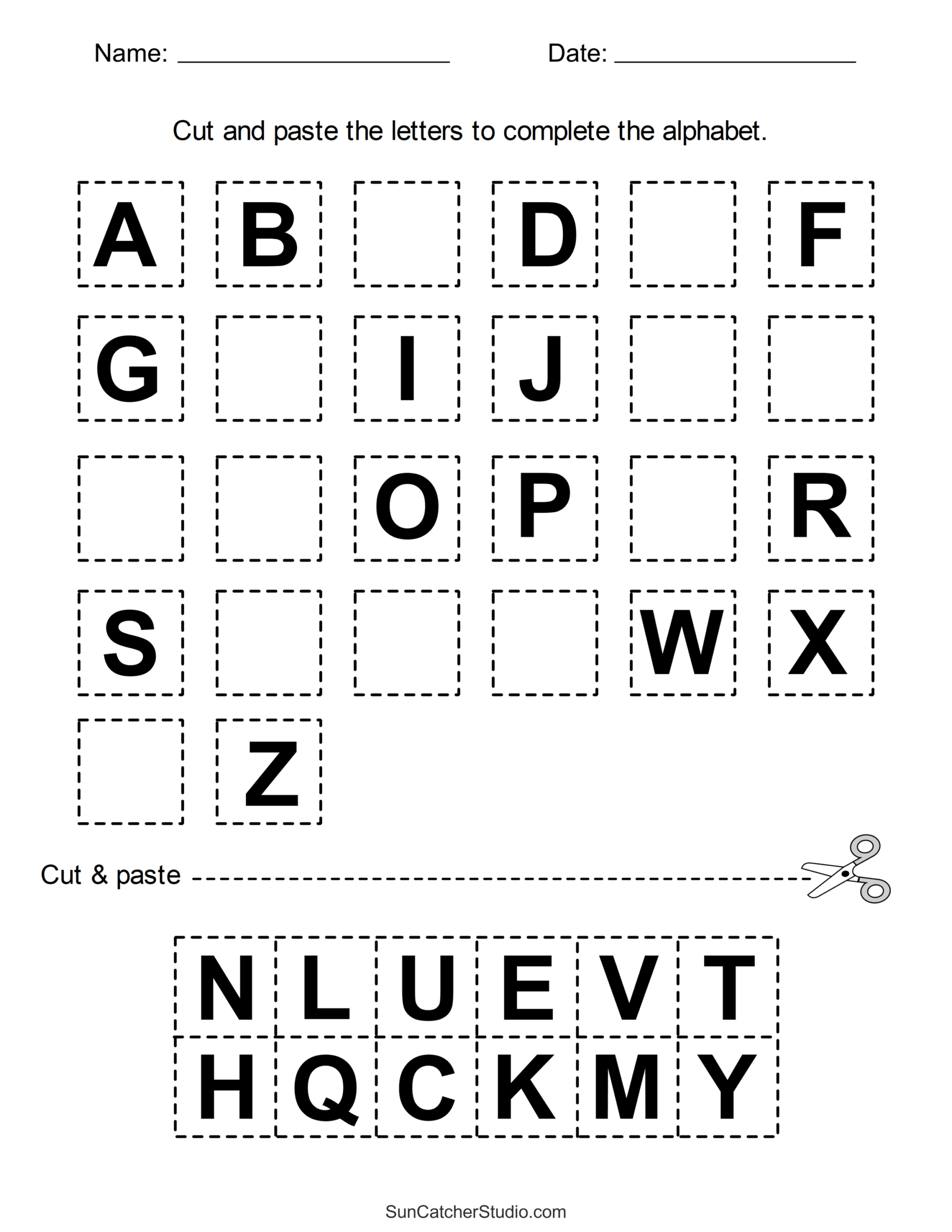 Cut And Paste Worksheets (Printable Activities For Kids) – Free with Free Printable Kindergarten Worksheets Cut And Paste
