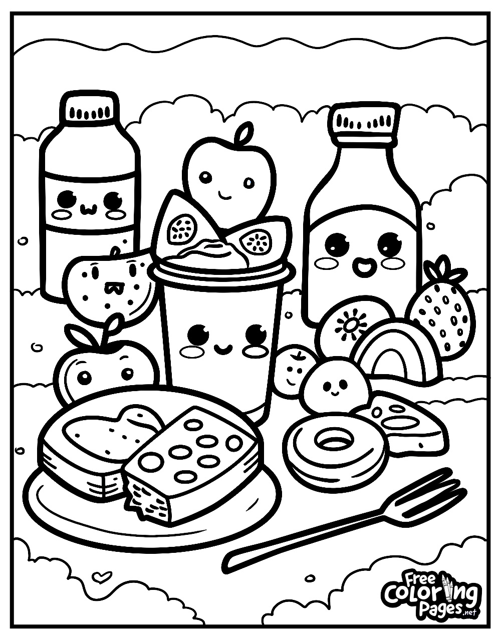 Cute Food Coloring Pages - Free Coloring Pages in Free Printable Pictures