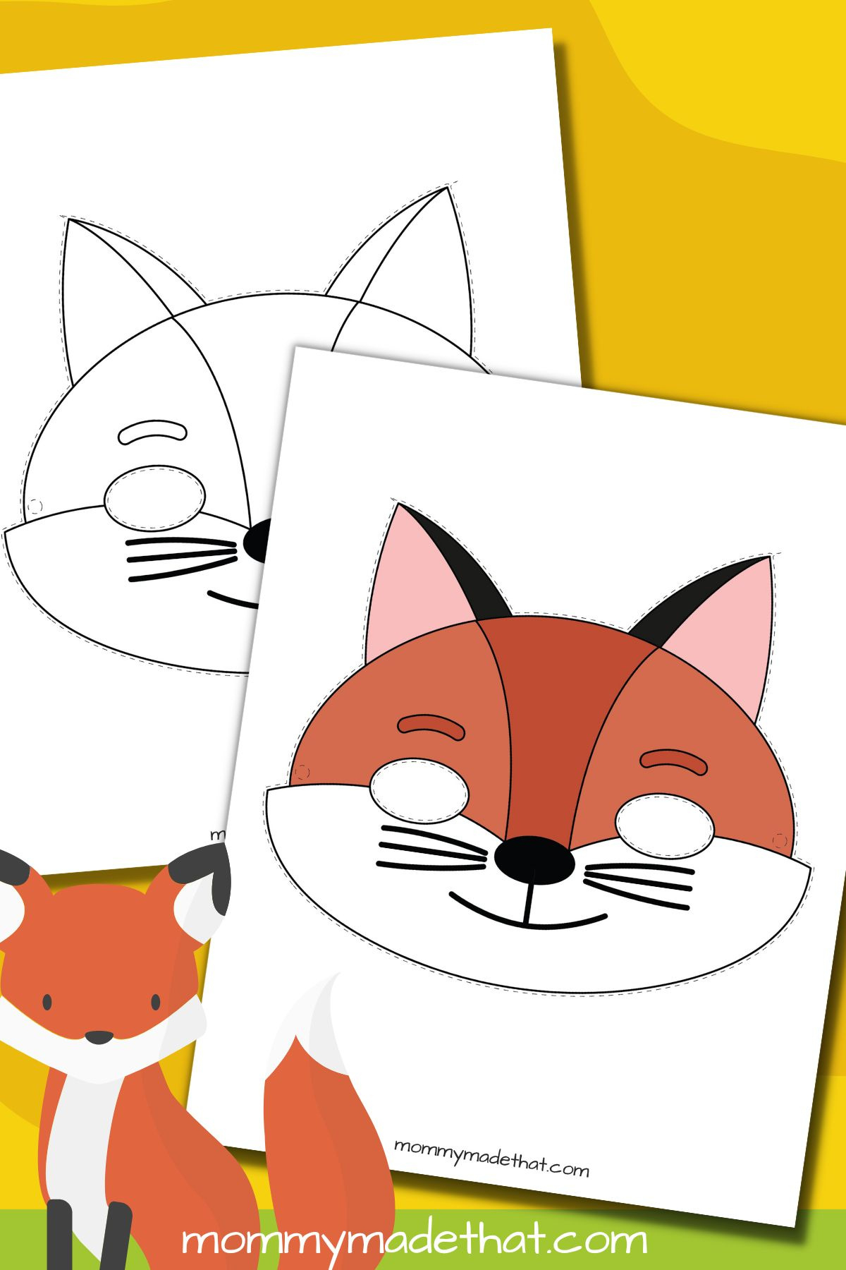 Cute Fox Mask Template (Free Printables) throughout Free Printable Fox Mask Template