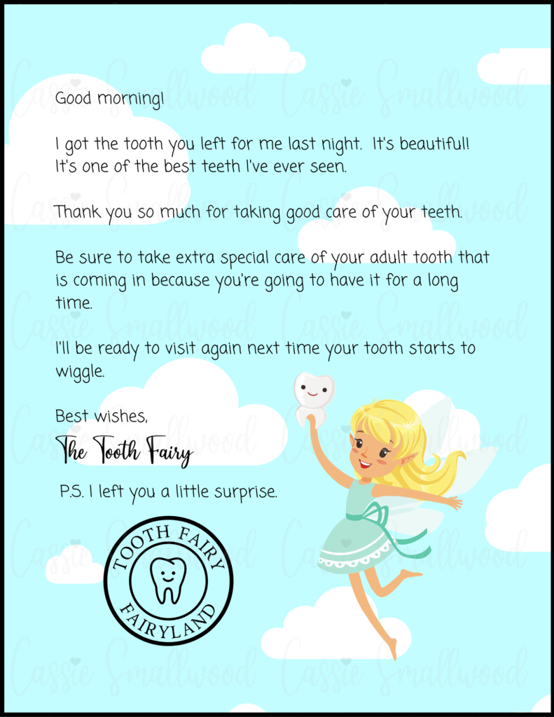 Cute Free Printable Tooth Fairy Letters &amp;amp; Notes - Cassie Smallwood with regard to Tooth Fairy Stationery Free Printable