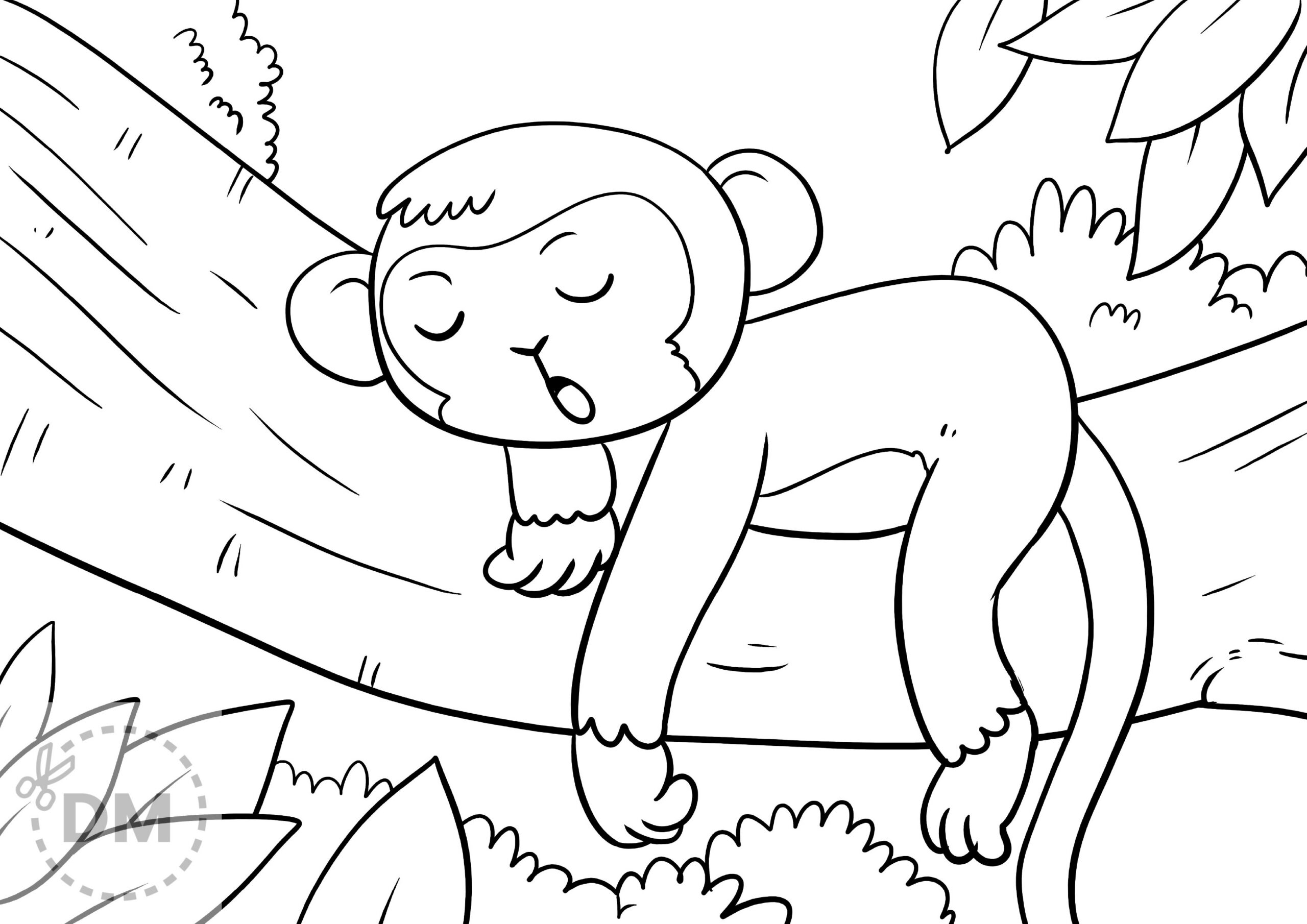 Cute Monkey Coloring Page | Free Printable Sheet - Diy-Magazine throughout Free Printable Monkey Coloring Pages