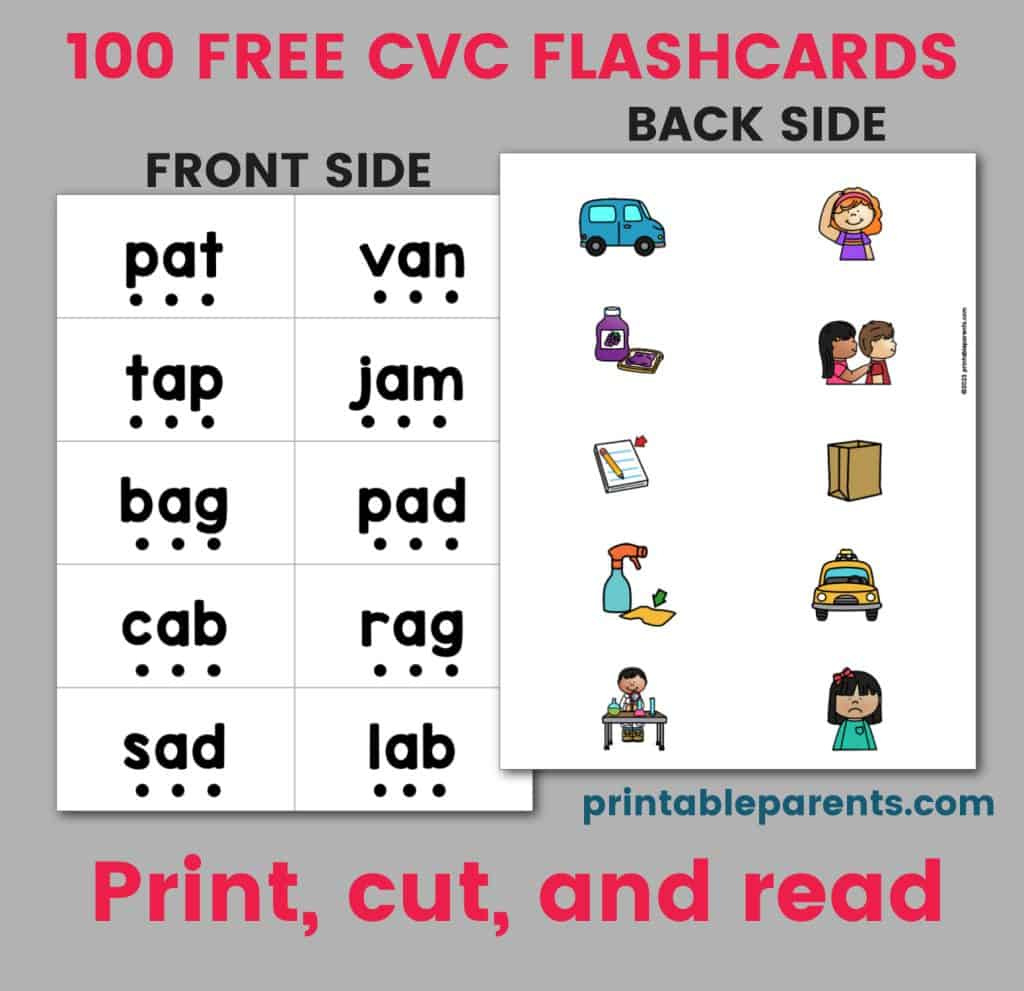 Cvc Words Flashcards Printable - Printable Parents intended for Free Printable Blending Cards