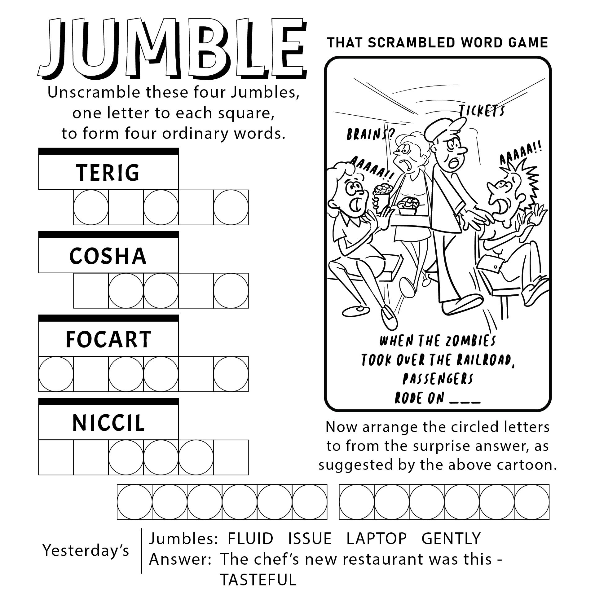 Daily Jumble Printable - Worksheets Library within Free Printable Word Jumble Puzzles For Adults