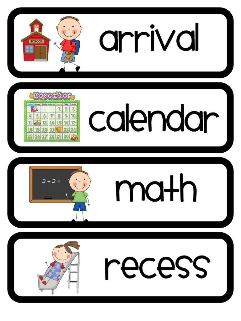 Daily Schedule Cards2 | Pdf - Worksheets Library inside Free Printable Picture Schedule Cards