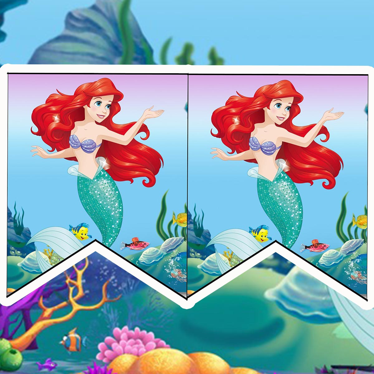 Daisy Celebrates: Little Mermaid Birthday Party Printable Files throughout Free Printable Little Mermaid Birthday Banner