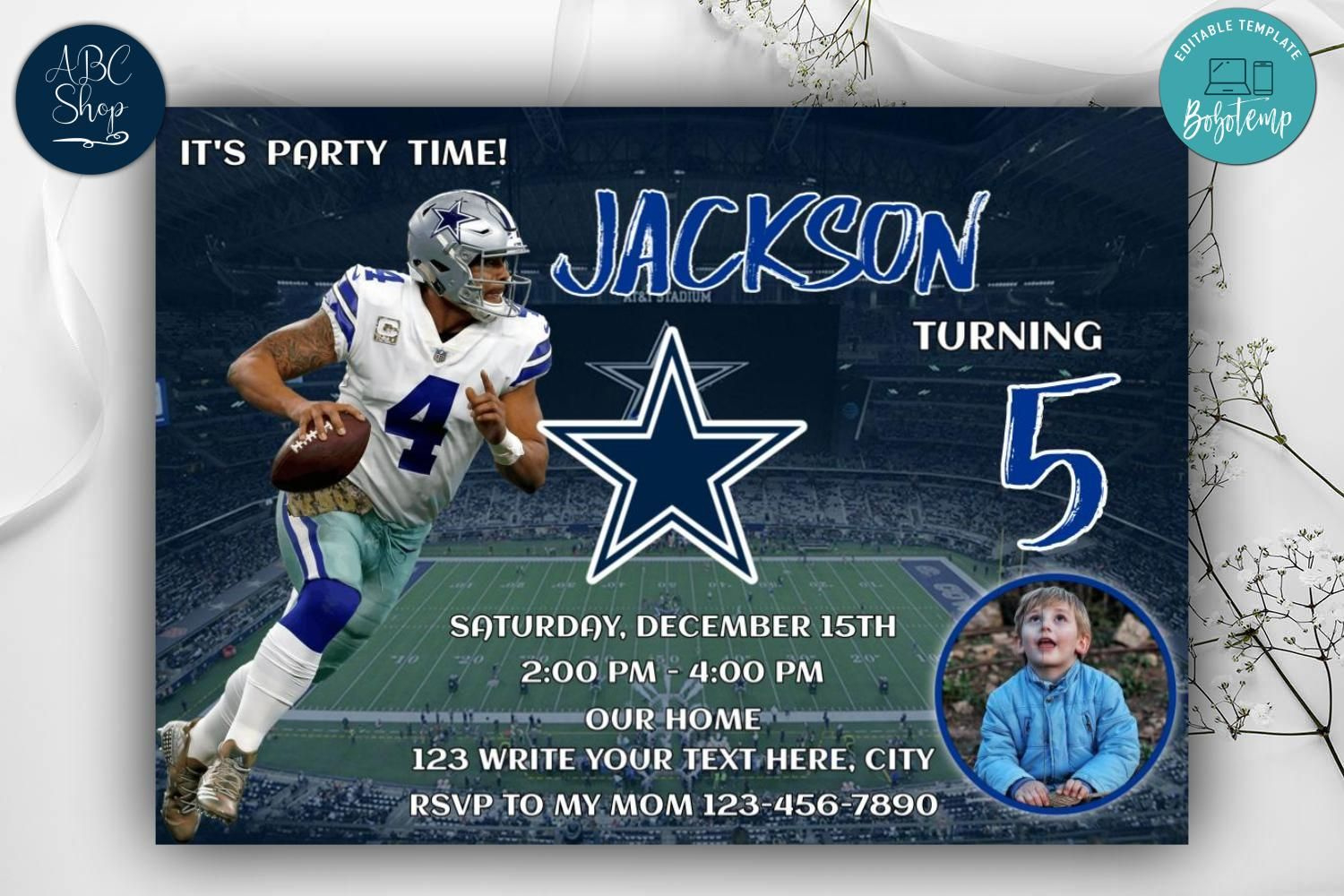 Dallas Cowboys Birthday Invitation Template To Print At Home Diy pertaining to Free Printable Dallas Cowboys Birthday Invitations