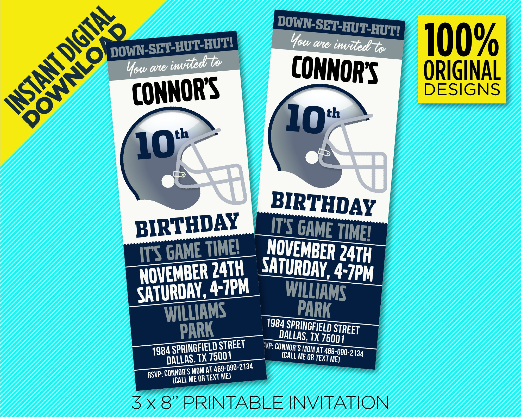 Dallas Football Team Birthday Party Printable Ticket Invitation with regard to Free Printable Dallas Cowboys Birthday Invitations