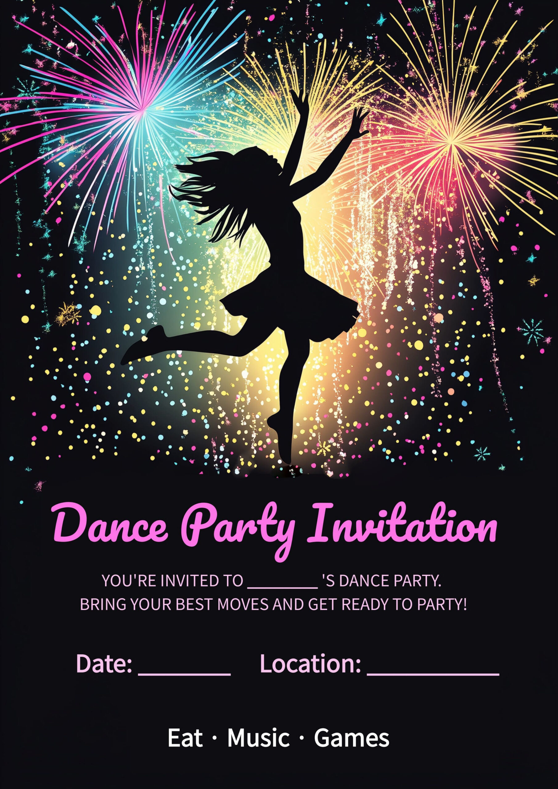Dance Party Invitation Template | Pdf Agile for Free Printable Event Invitations