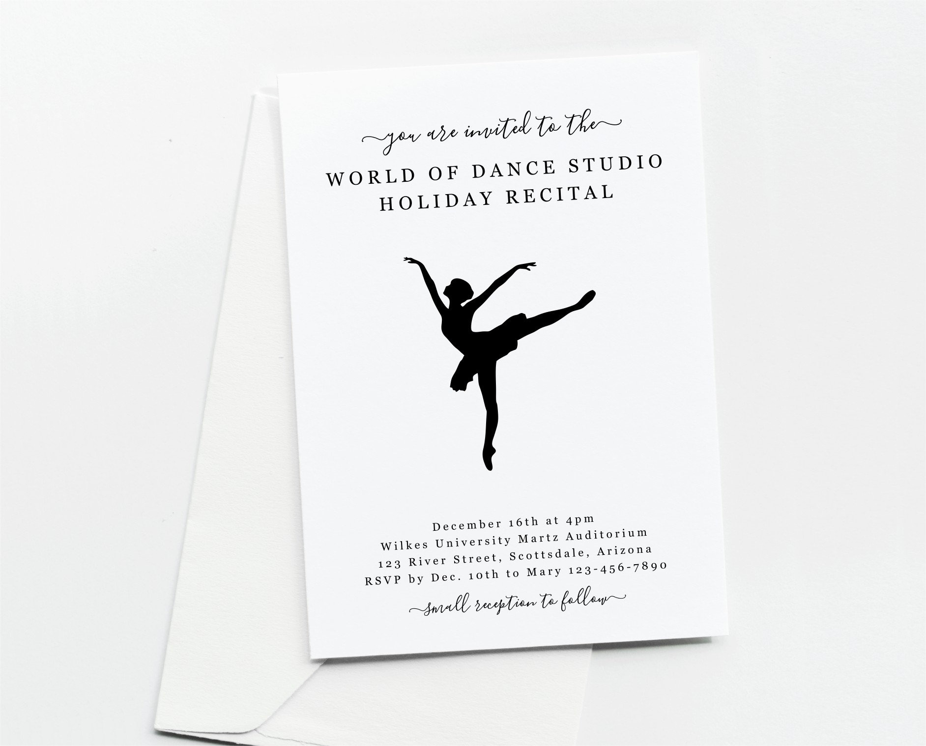 Dance Recital Invitation Template, Printable Invite Evite From with Free Printable Dance Recital Cards