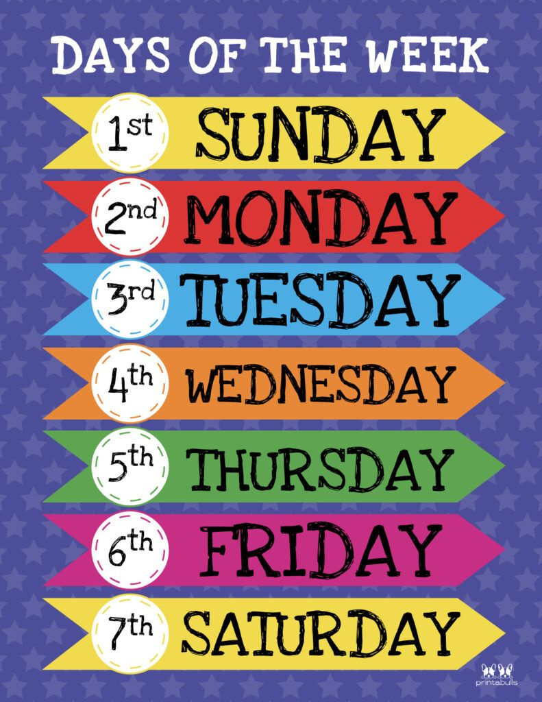Days Of The Week Worksheets & Printables - 50 Free Pages | Printabulls regarding Free Printable Days Of The Week