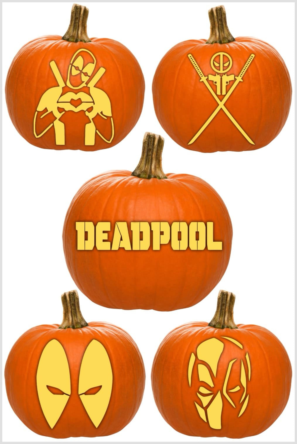 Deadpool Pumpkin Stencils: Free Marvel Halloween Printables within Superhero Pumpkin Stencils Free Printable