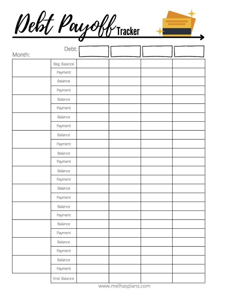 Debt Payoff Tracker Printable – Melhasplans | Debt Payoff inside Free Printable Debt Payoff Worksheet