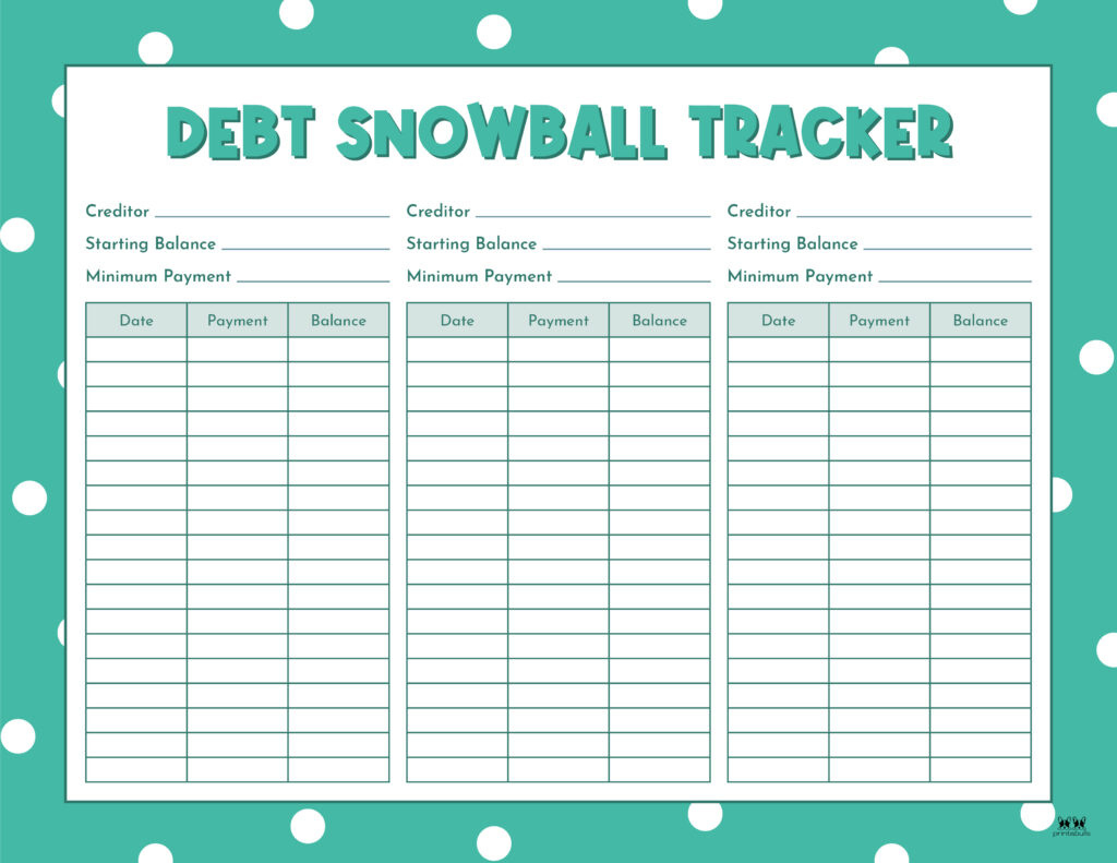 Debt Trackers &amp;Amp; Debt Snowball Worksheets - 35 Pages within Free Printable Debt Snowball Worksheet