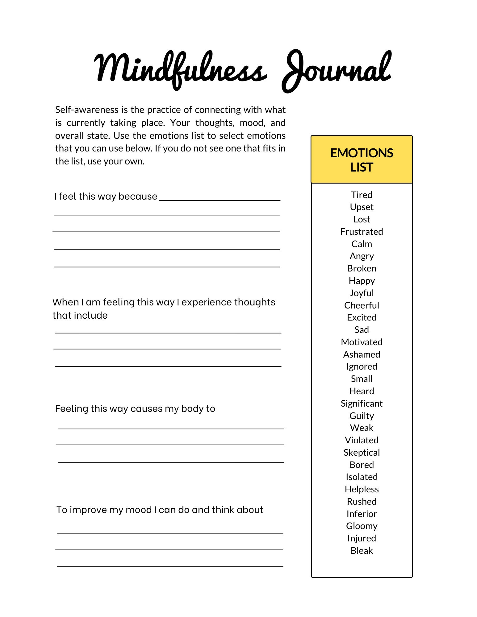 Depression Therapy Worksheets And Journal: For Depression, Mental for Free Printable Worksheets On Depression