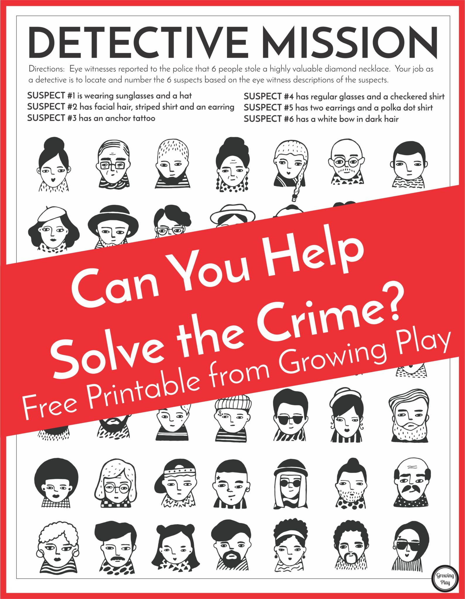 Detective Puzzle For Kids - Free Printable - Growing Play pertaining to Free Printable Detective Games