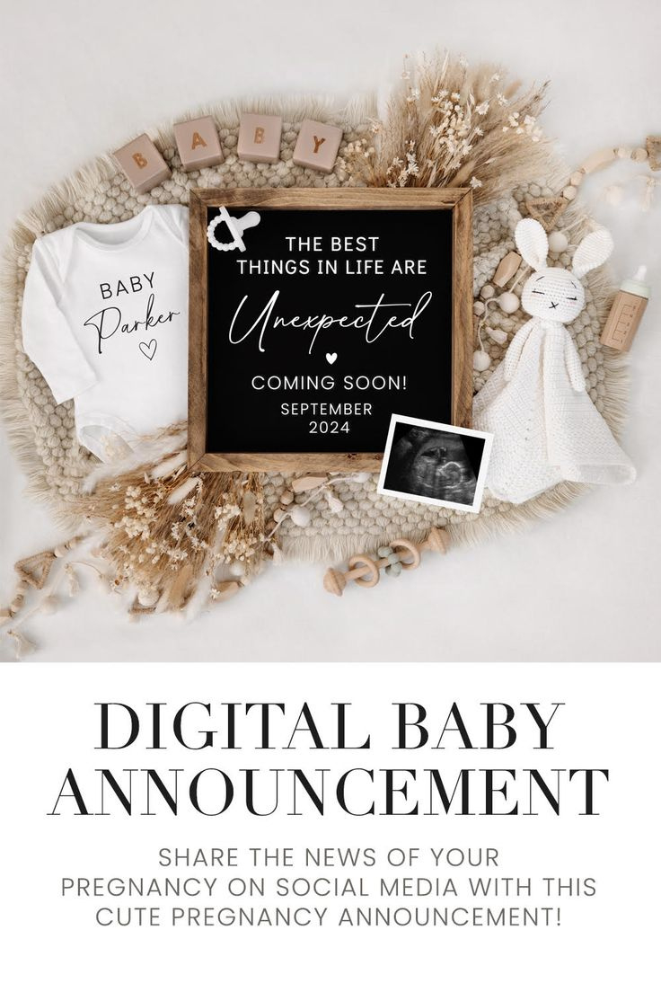 Digital And Printable Baby Announcement regarding Free Printable Baby Announcement Templates