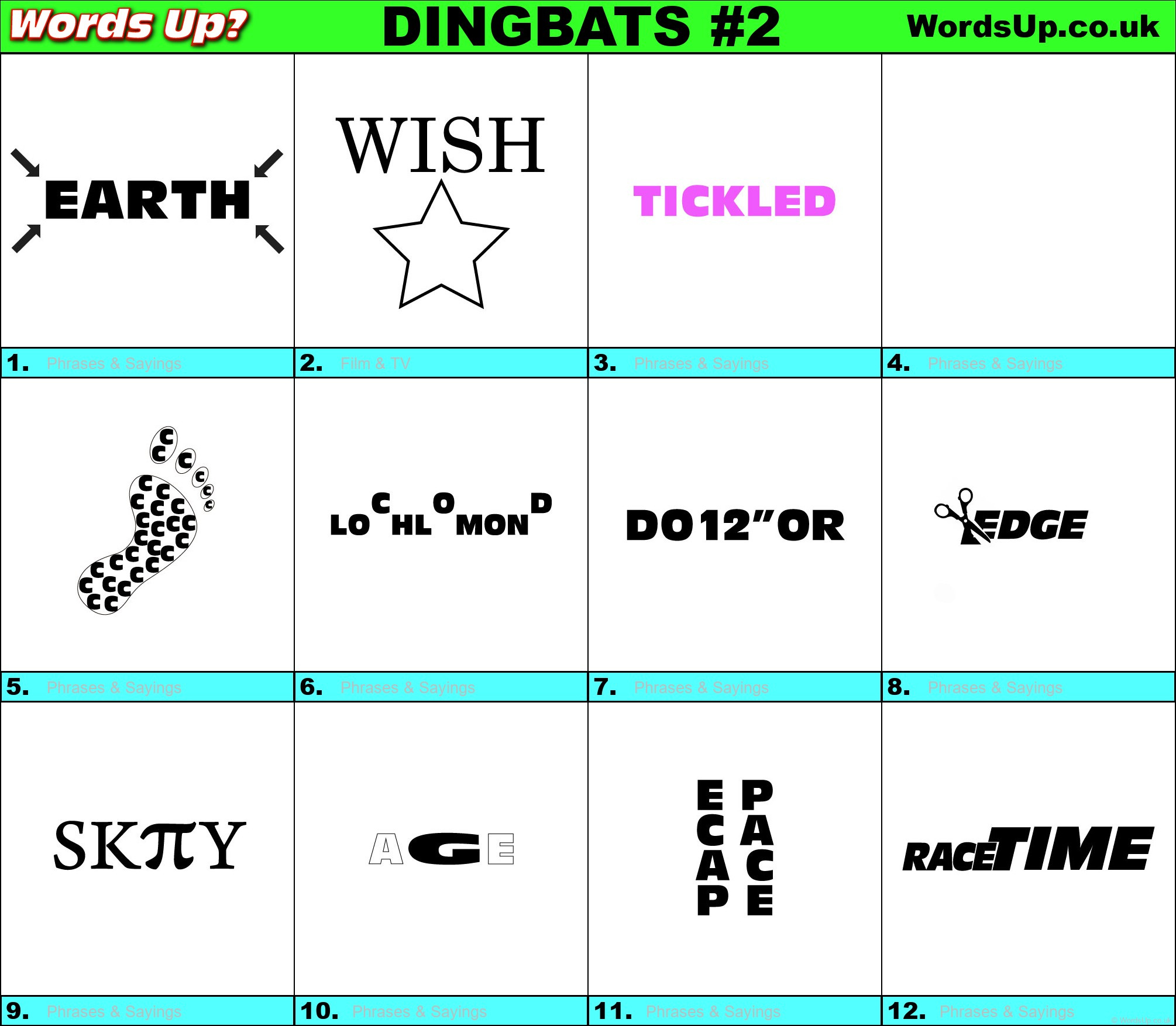 Dingbats Quiz #2 » Find The Answers To Over 730 Dingbats! » Words within Free Printable Dingbats Puzzles