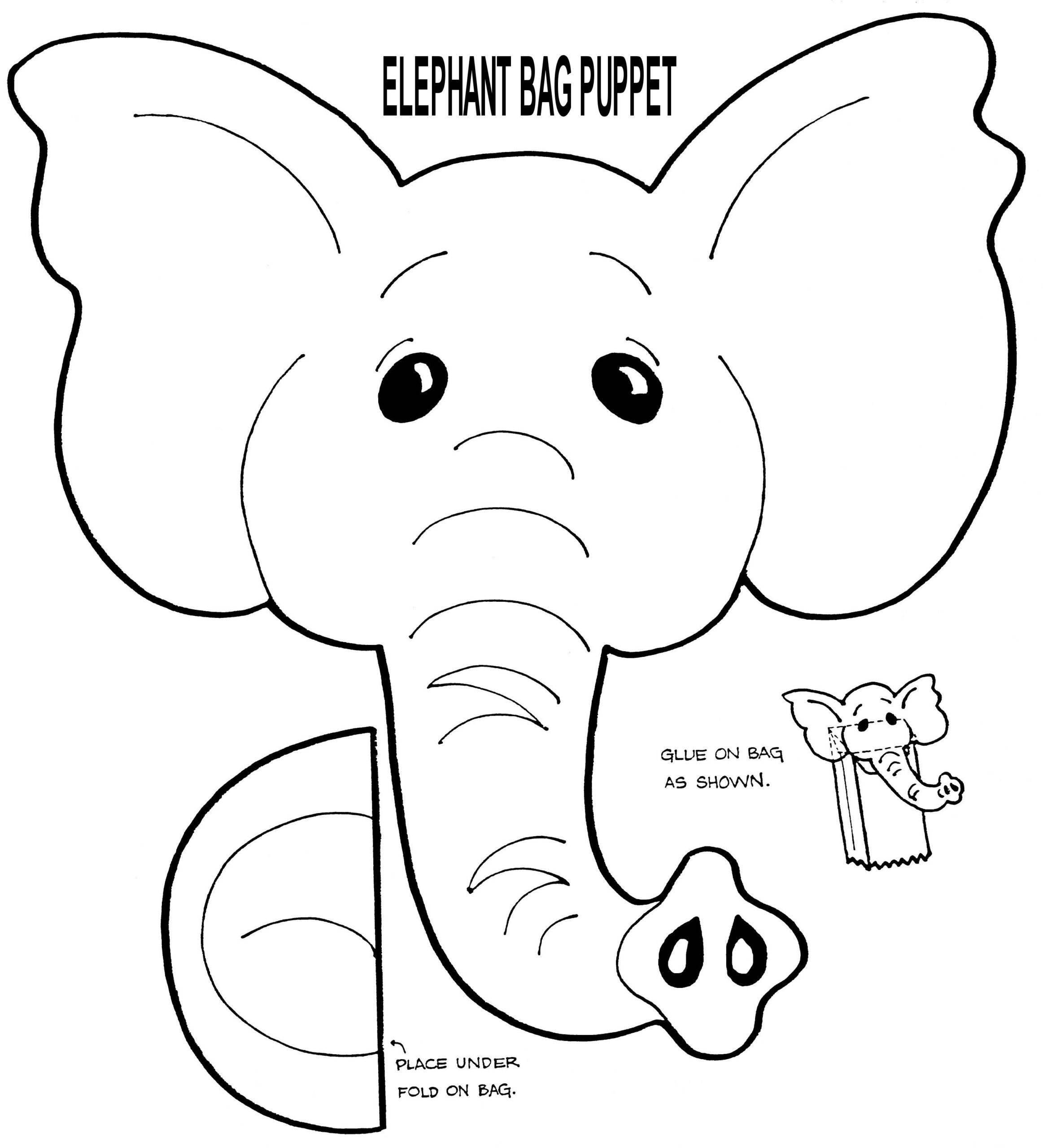 Discover 11 Puppets And Paper Bag Puppets Ideas | Elephant Puppet with Free Printable Paper Bag Puppet Templates