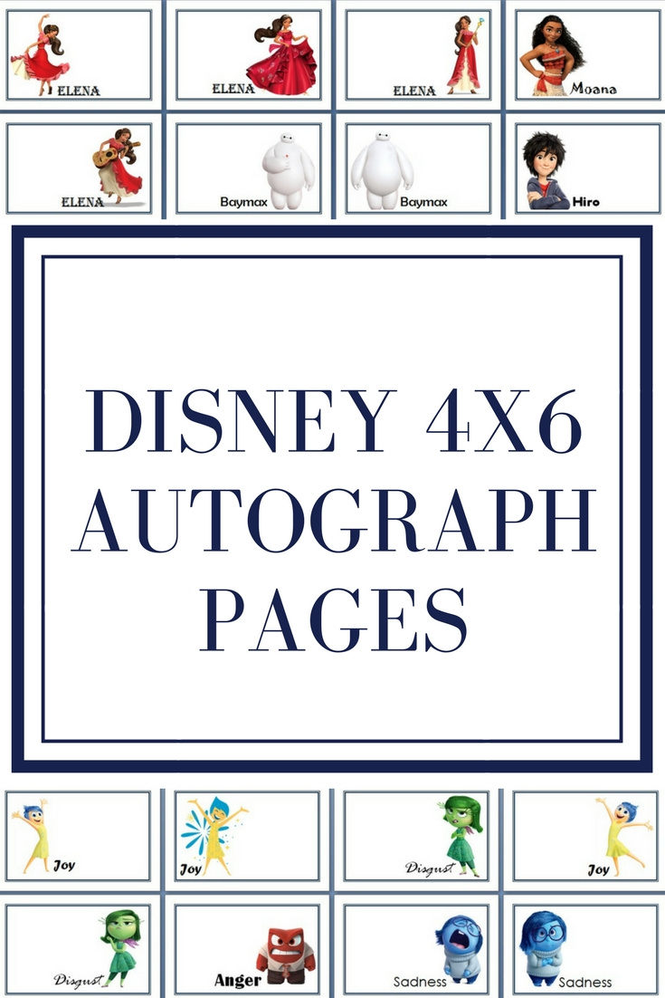 Disney 4X6 Autograph Pages regarding Free Printable Autograph Book For Kids