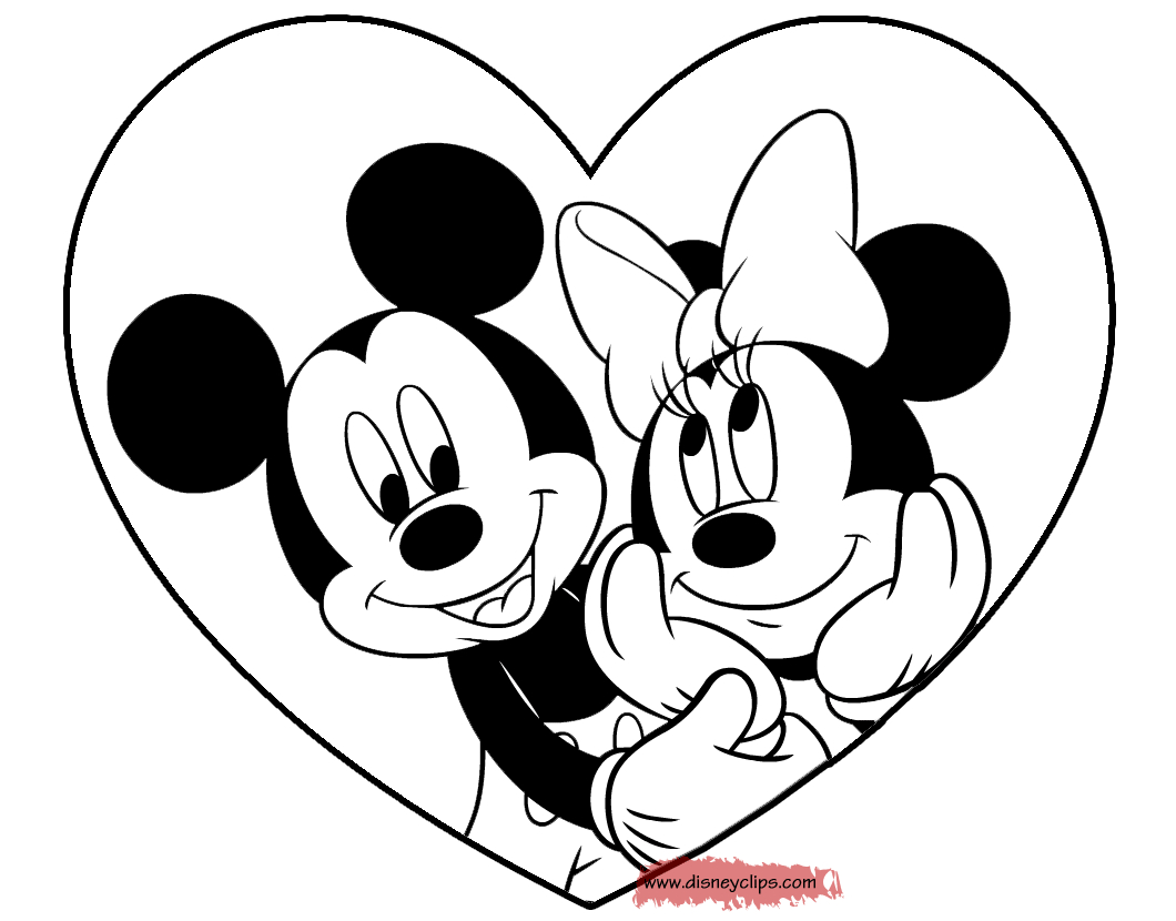 Disney Valentine'S Day Coloring Pages (3) | Disneyclips throughout Free Printable Disney Valentine Coloring Pages