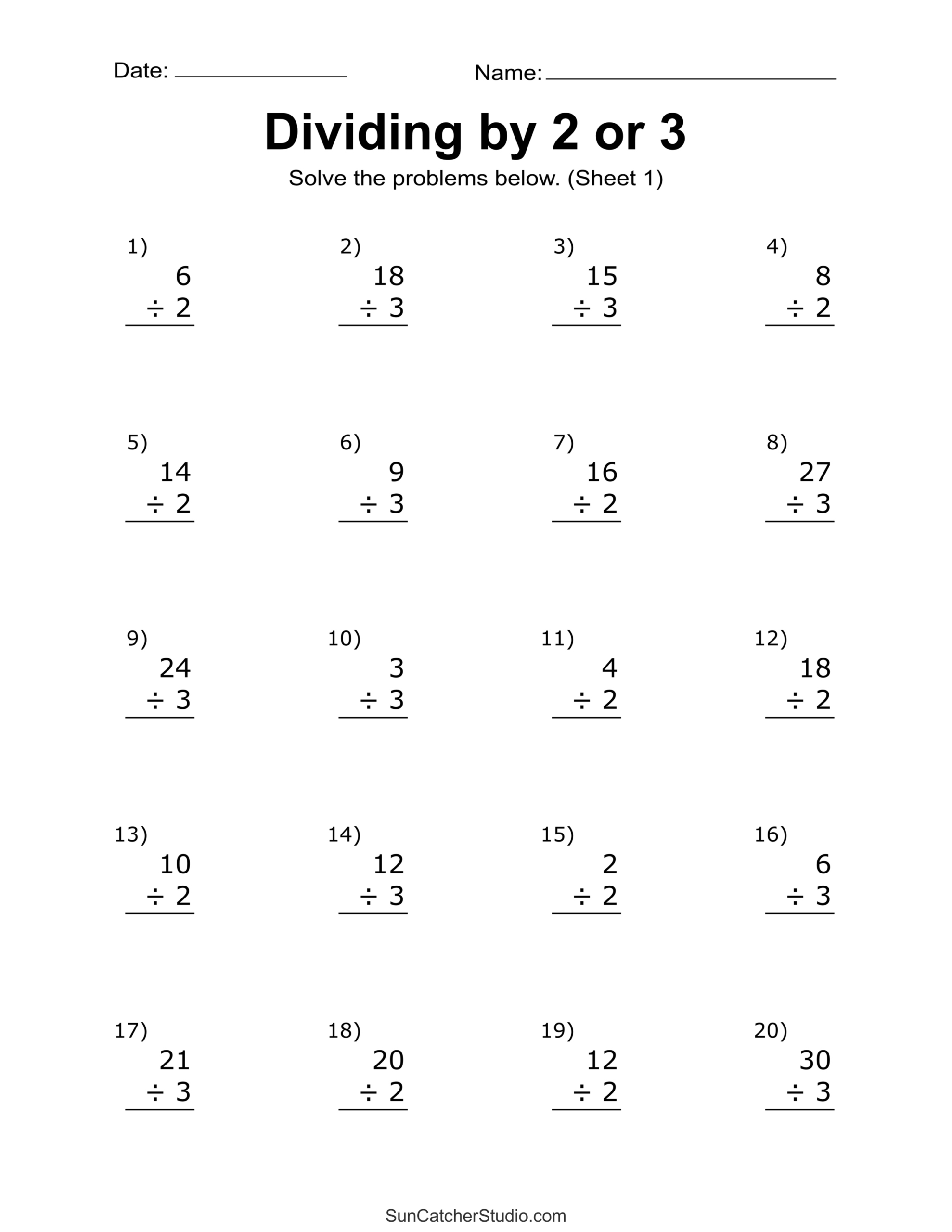 Division Worksheets &amp;amp; Problems (Free Printable Math Drills) – Free intended for Free Printable Division Worksheets
