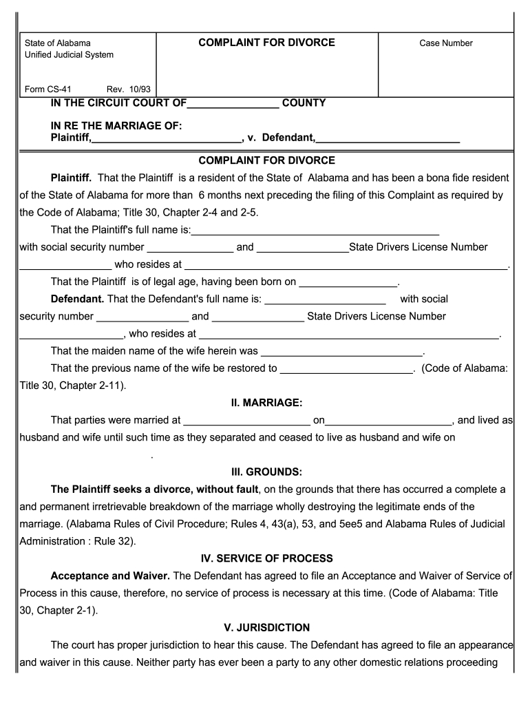 Divorce Papers - Fill Online, Printable, Fillable, Blank regarding Free Printable Divorce Papers