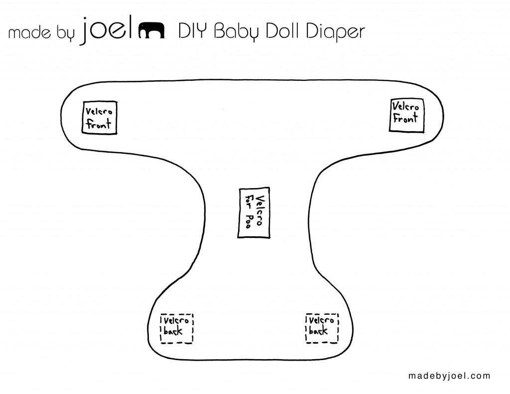 Diy Baby Doll Diaper (With Fabric Poo) – Madejoel for Cloth Diaper Pattern Free Printable