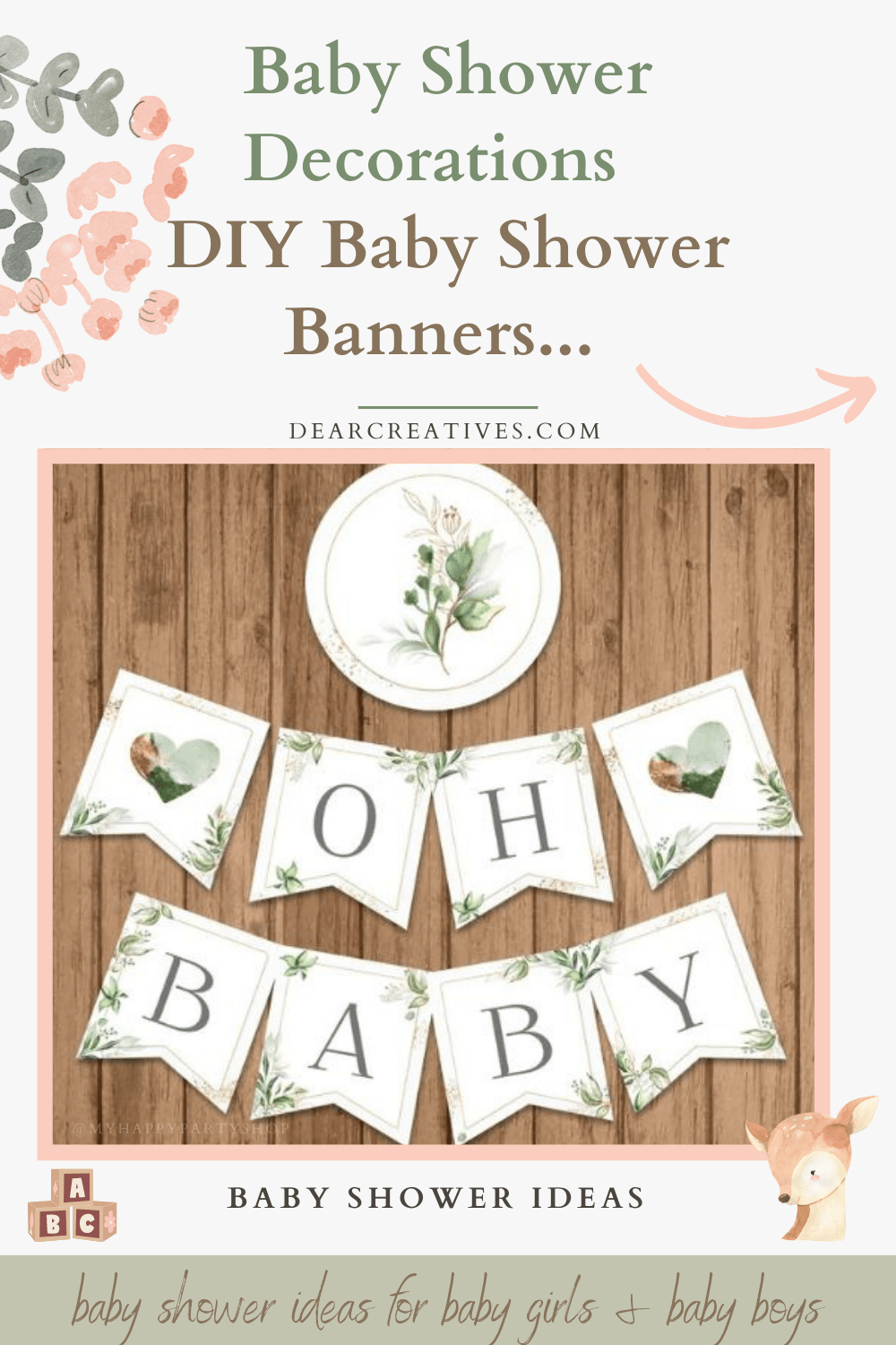 Diy Baby Shower Banners + Baby Shower Decorations Dear Creatives with regard to Baby Shower Bunting Free Printable