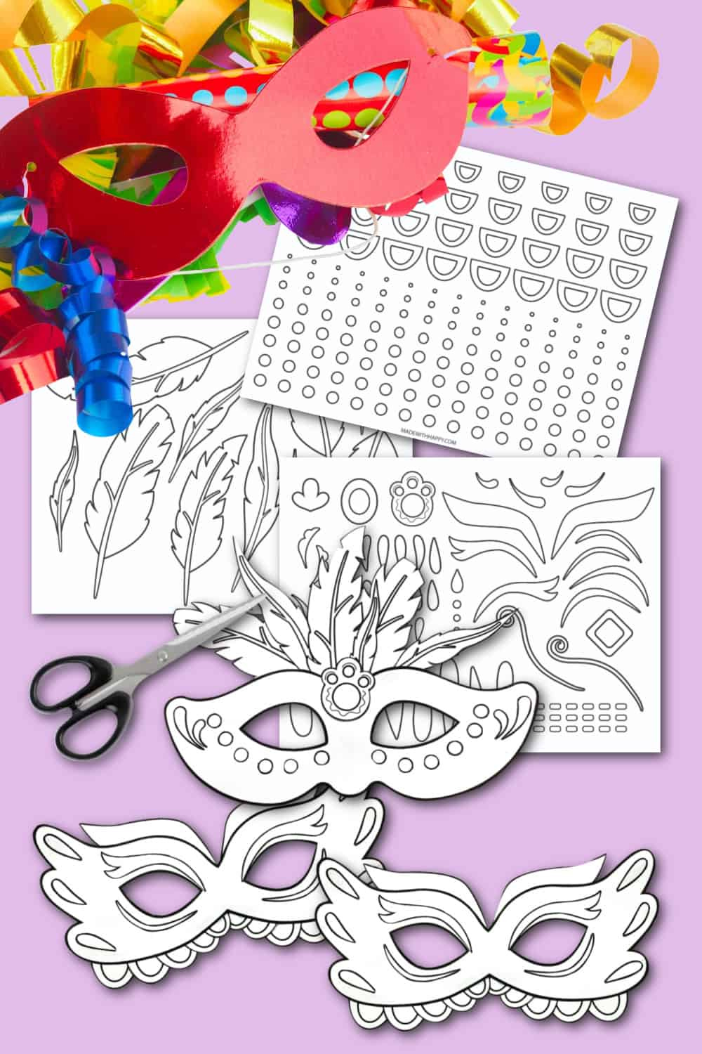 Diy Mardi Gras Mask Template - Made With Happy regarding Free Printable Mardi Gras Masks