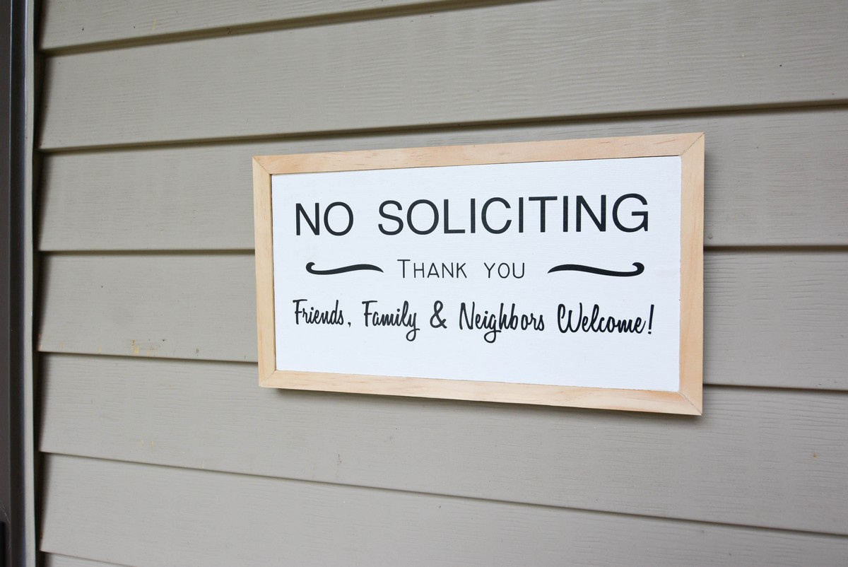Diy No Soliciting Sign + Free Template - The Nomad Studio regarding Free Printable No Soliciting Sign