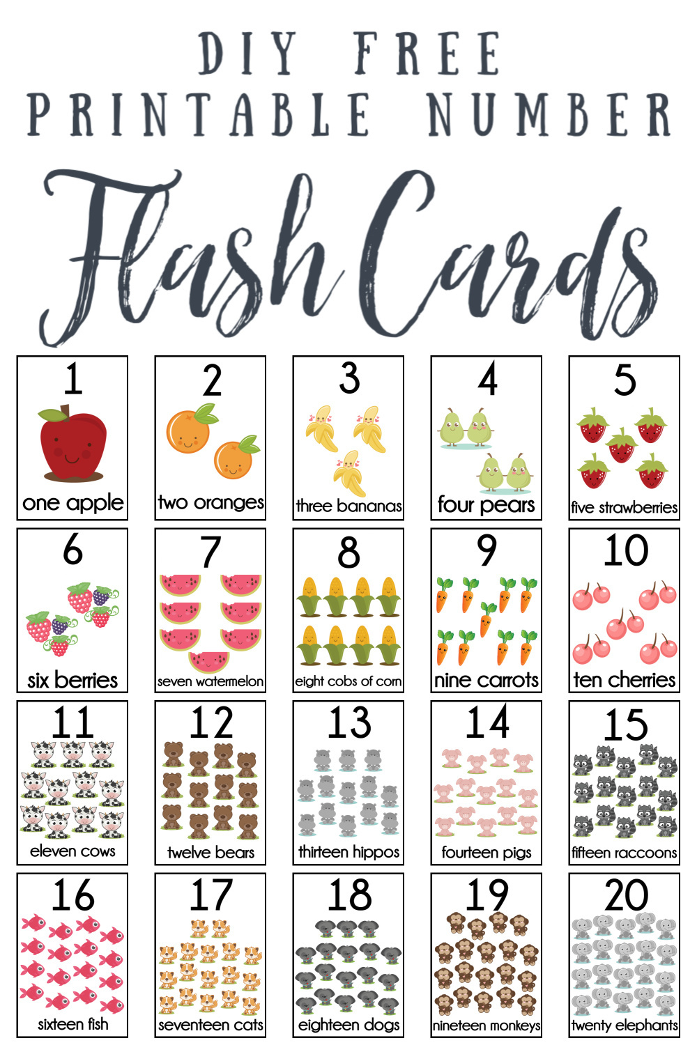 Diy Number Flash Cards Free Printable - Extreme Couponing Mom within Free Printable Numbers 1 20
