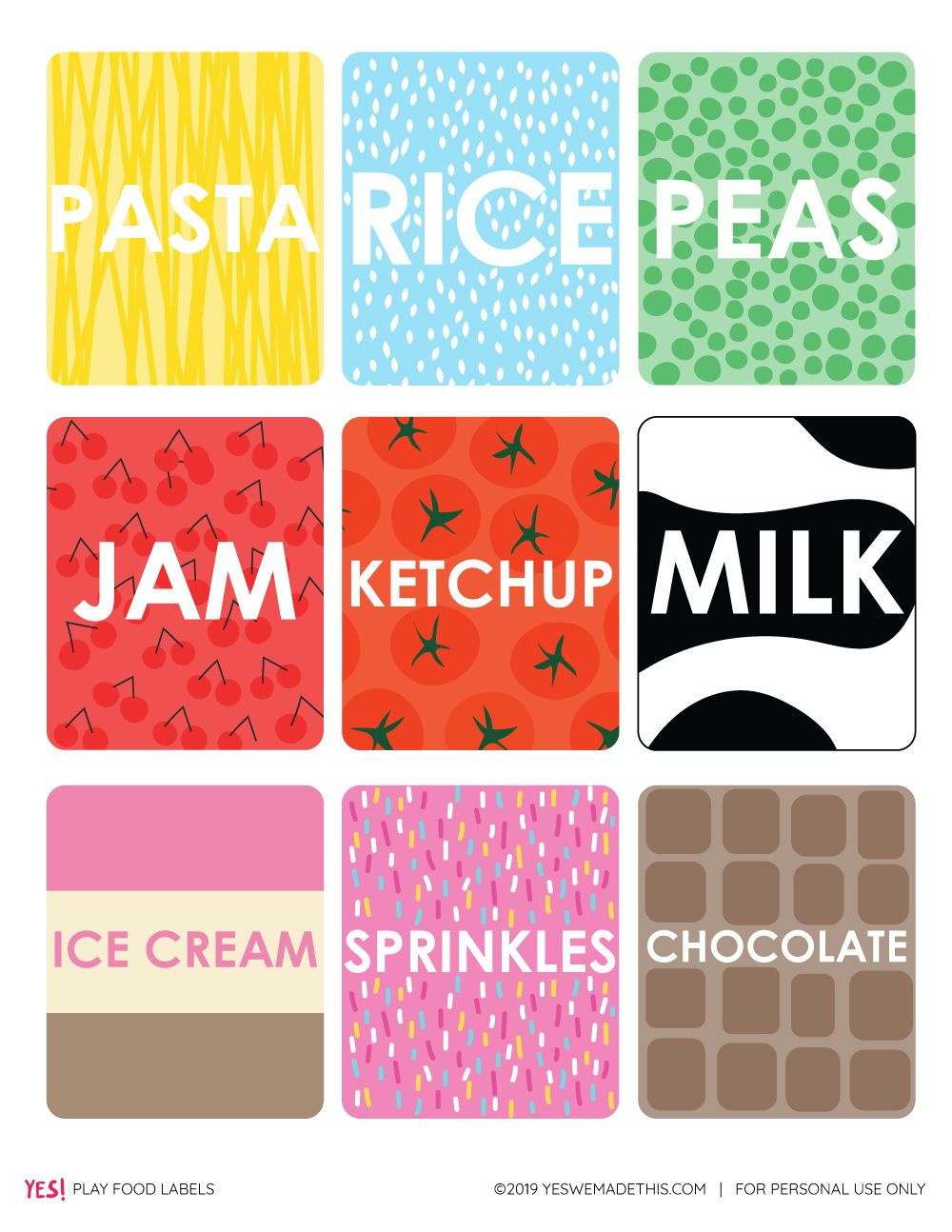 Diy Play Food Labels Template - Yes! We Made This throughout Free Printable Play Food Labels