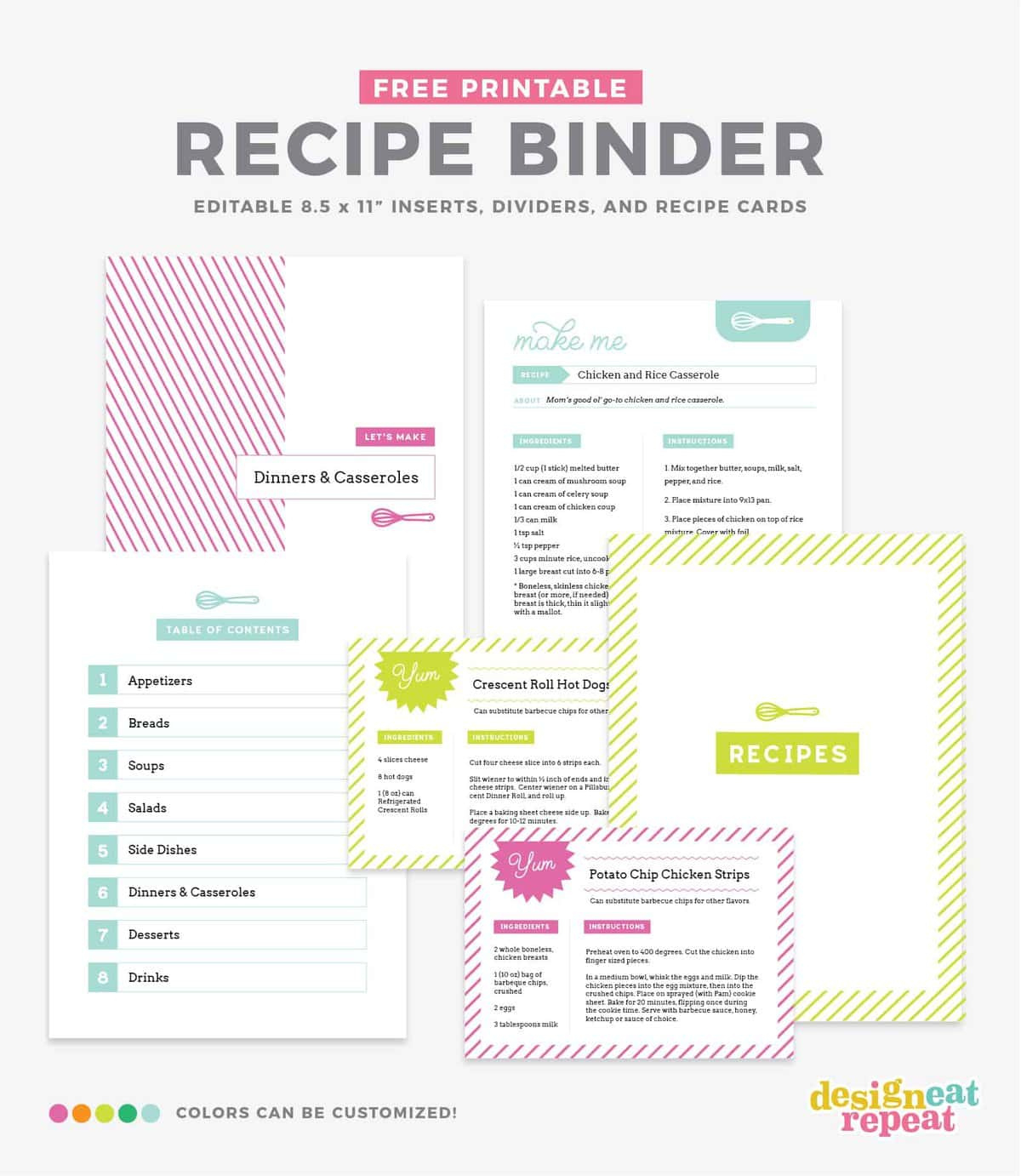Diy Recipe Book (With Free Printable Recipe Binder Kit!) with Free Printable Recipe Binder Templates