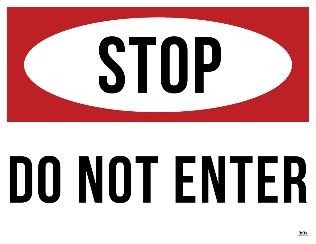Do Not Enter Signs - 15 Free Printable Signs | Printabulls with Free Printable Signs