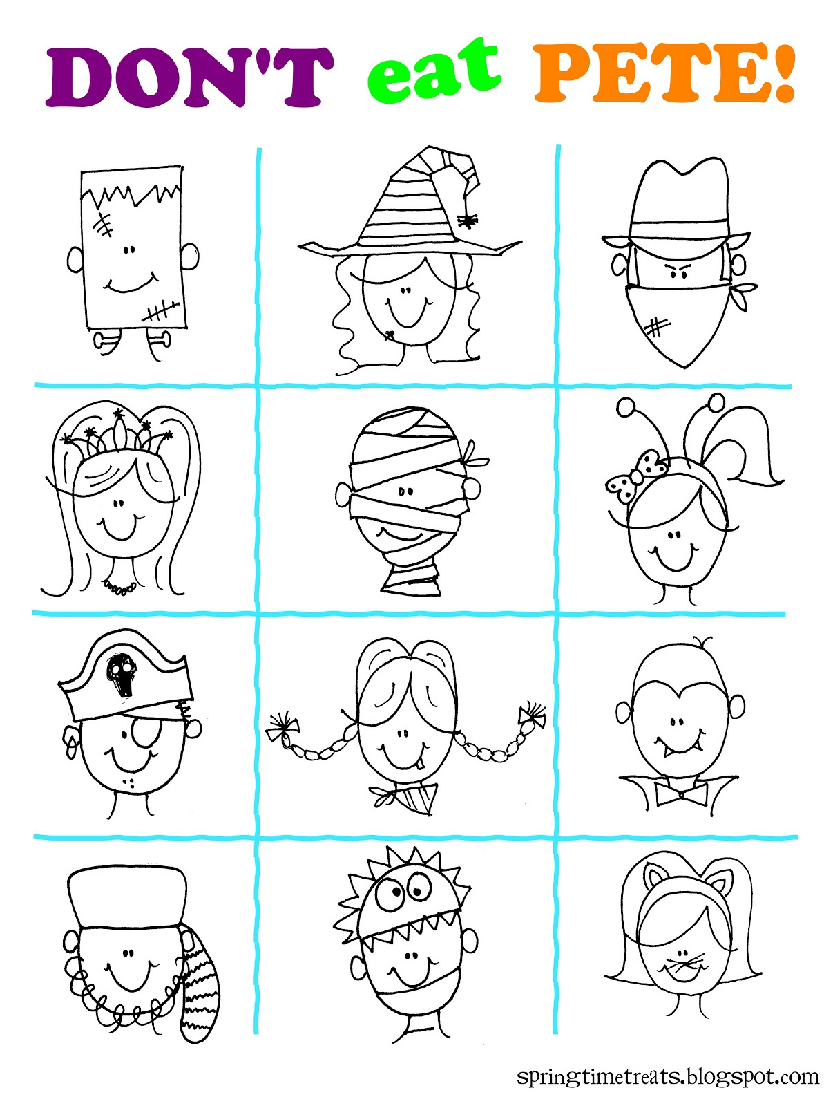 Don'T Eat Pete Free Halloween Printable | Spring Time Doodles within Don T Eat Pete Free Printable