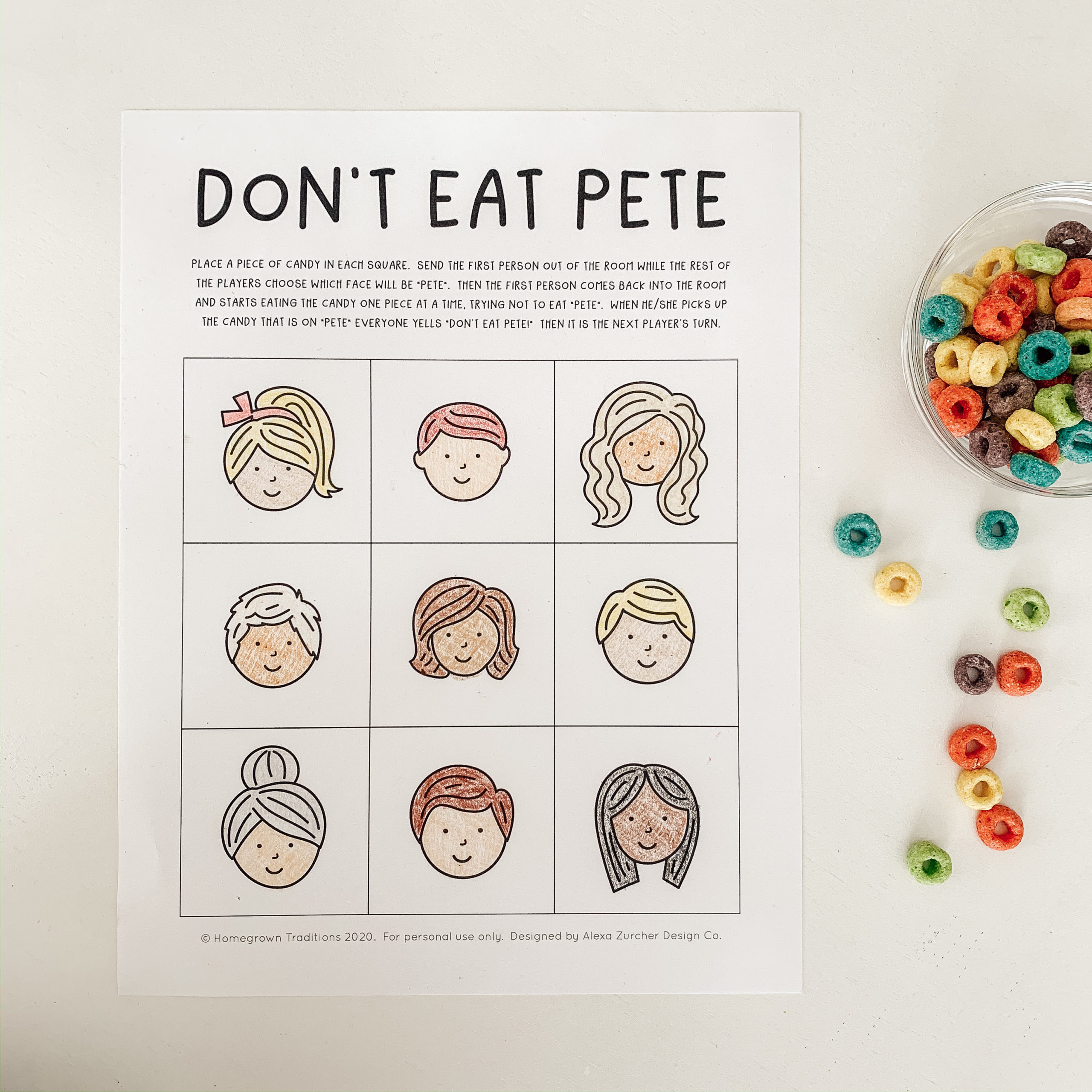 Don'T Eat Pete Game Free Printable - Home And Kind with Don T Eat Pete Free Printable