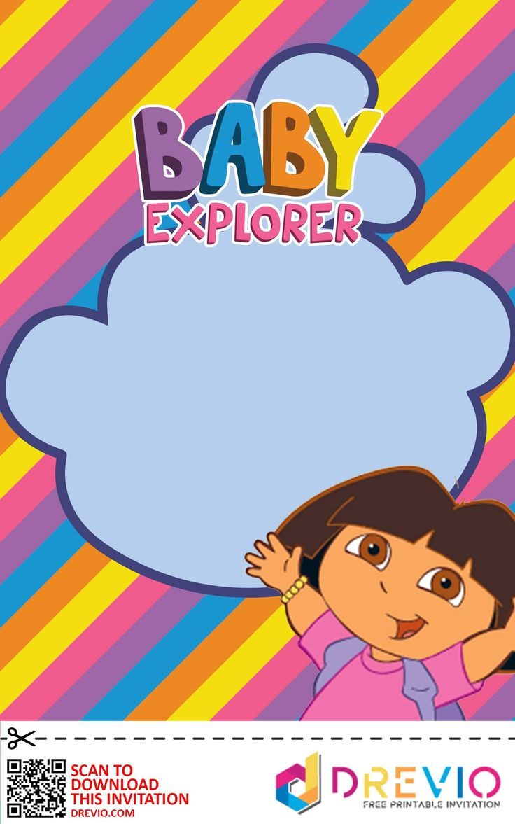 Dora The Explorer Baby Shower Invitations + Party Ideas inside Dora The Explorer Free Printable Invitations