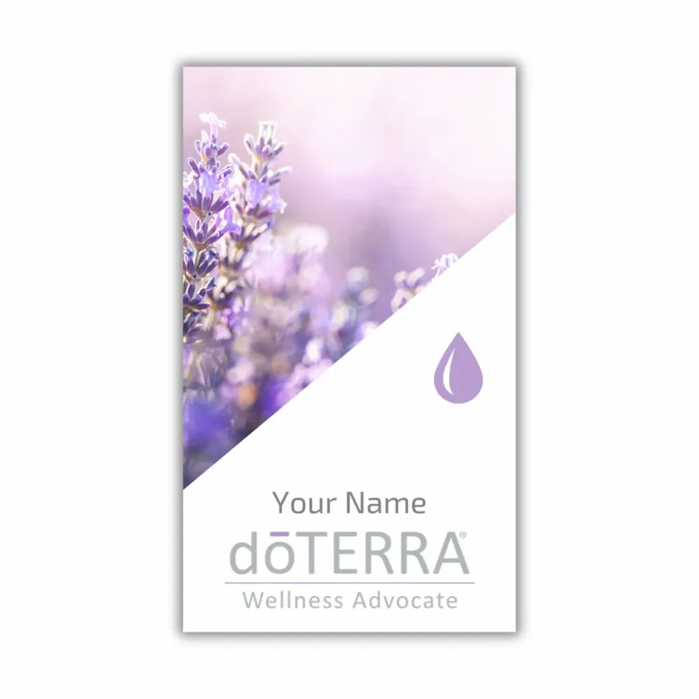 Doterra Business Card For Wellness Advocates - Lavender regarding Free Printable Doterra Sample Cards