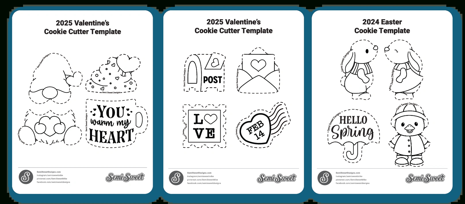 Download Cookie Decorating Templates – Semi Sweet Designs regarding Free Printable Cookie Stencils