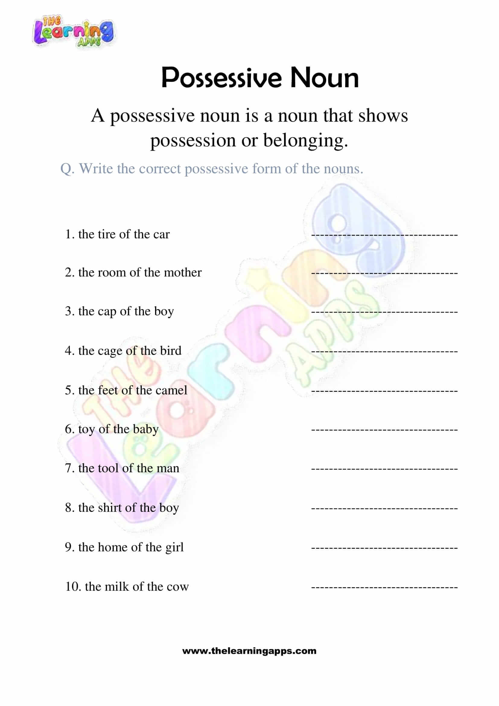 Download Free Possessive Noun Worksheets For 3Rd Grade with Free Printable Possessive Nouns Worksheets
