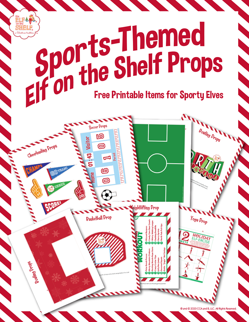Download Free Printable Sports-Themed Elf Props | The Elf On The Shelf for Elf On The Shelf Printable Props Free