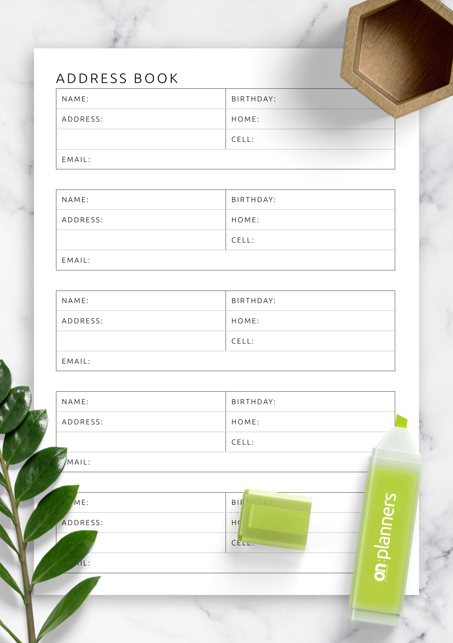 Download Printable Address Book Template Pdf intended for Free Printable Address Book Pages