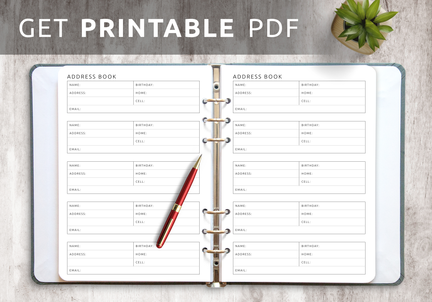 Download Printable Address Book Template Pdf pertaining to Free Printable Address Book