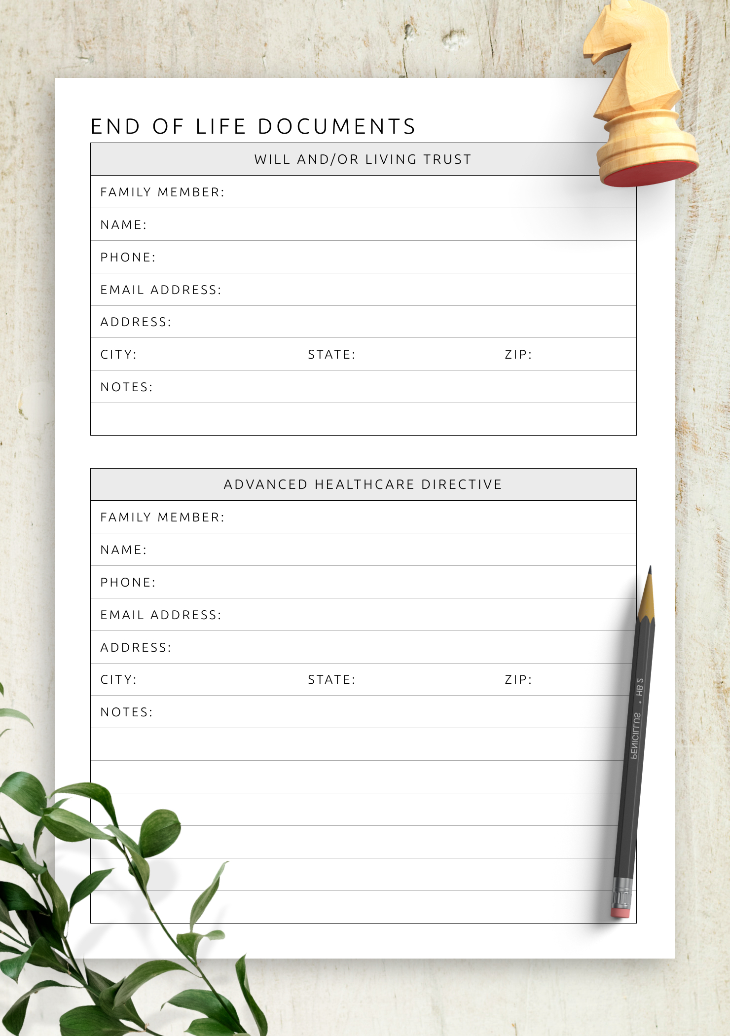 Download Printable End Of Life Documents Pdf within Free Printable Documents
